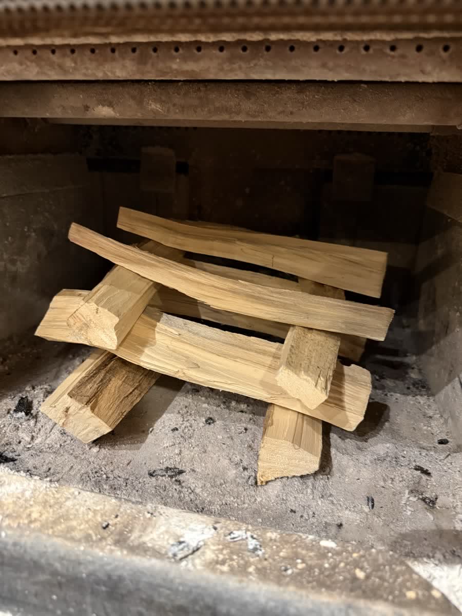 A third layer of kindling on top